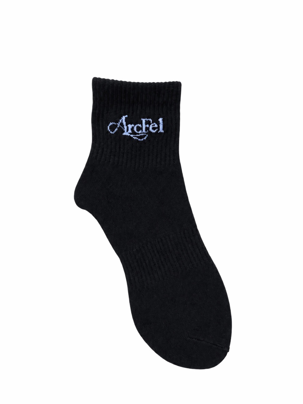 ArcFel Classic Script Ankle Sock — Black