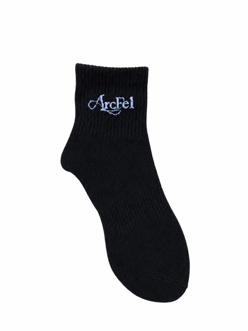 ArcFel Classic Script Ankle Sock — Black