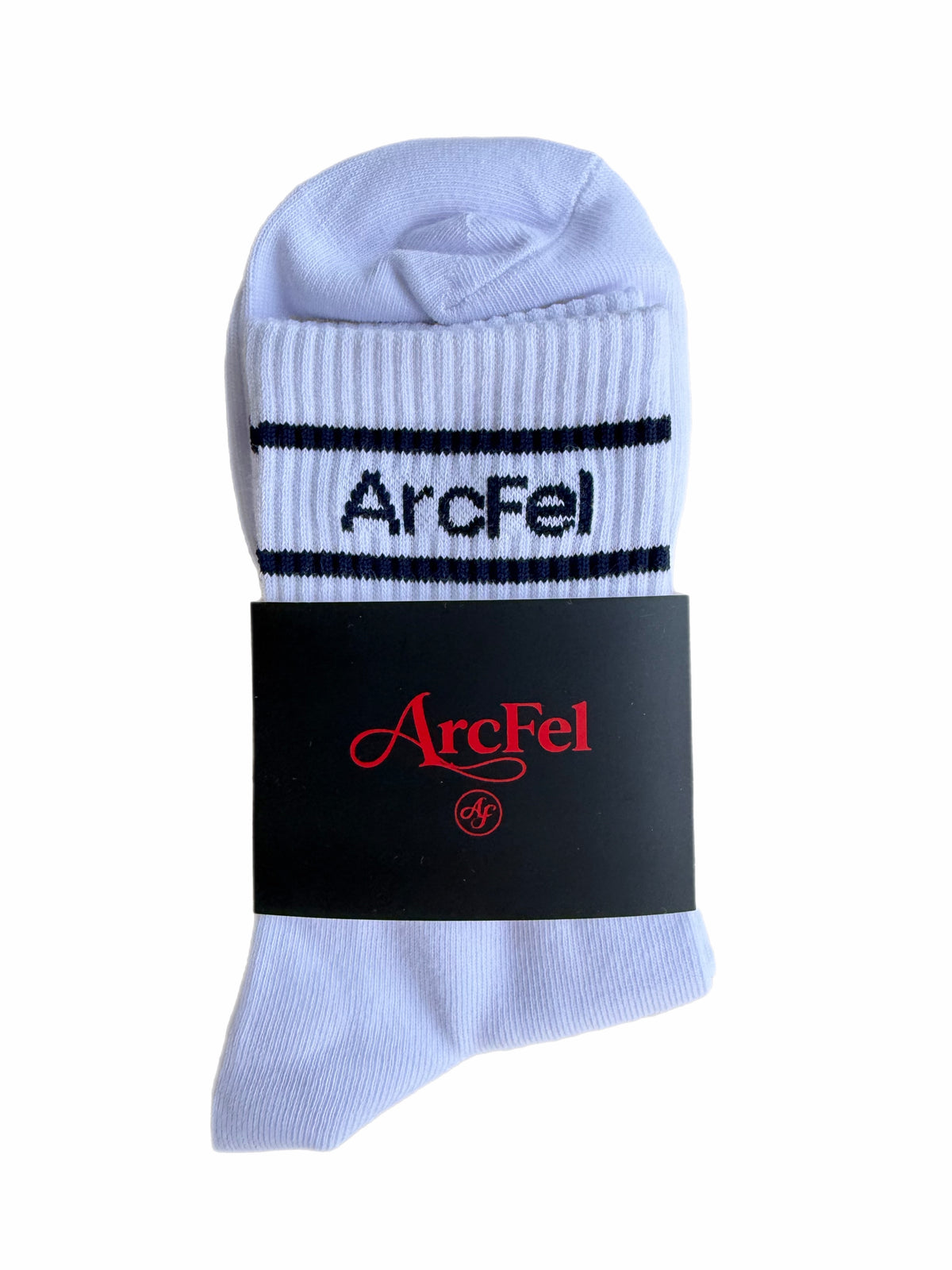 ArcFel Varsity Crew — White with Navy