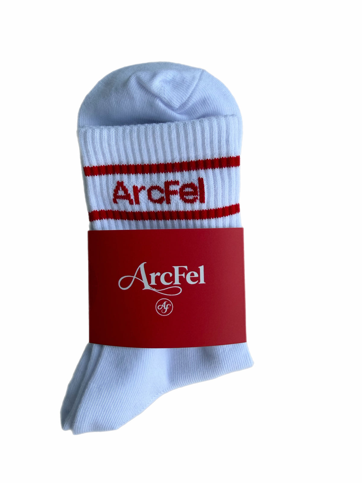 ArcFel Varsity Crew — White with Red