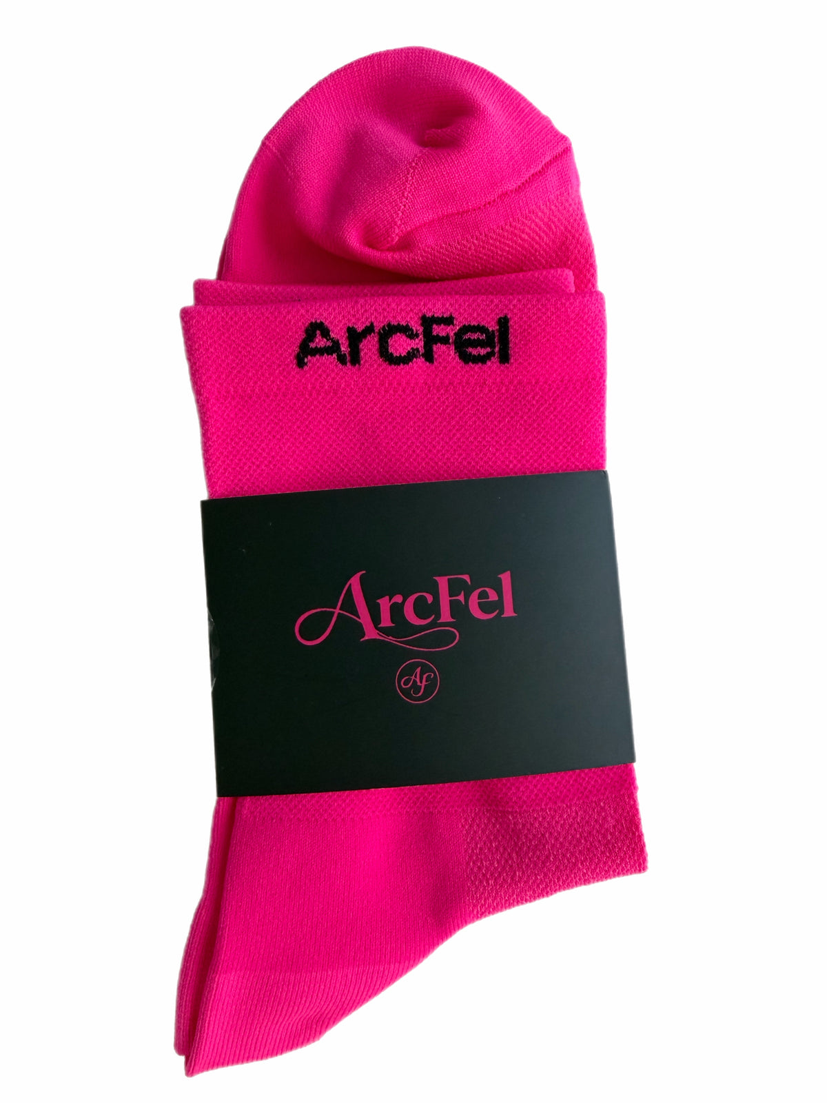 ArcFel Lightweight Sport Sock — Neon Pink with Black Logo