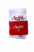 Arcfel Elevated Script Crew — White with Red